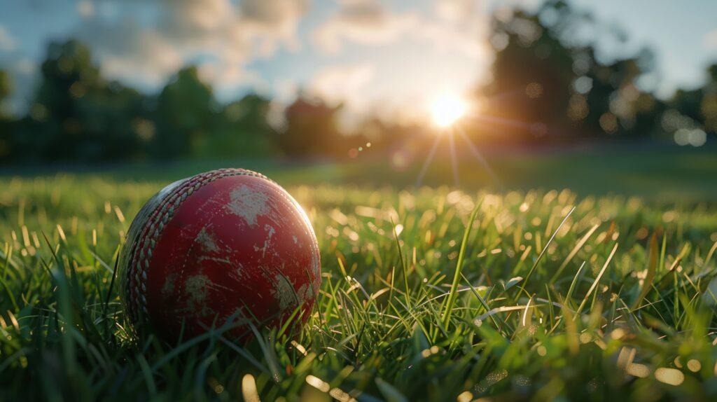 Cricket Ball on Grass